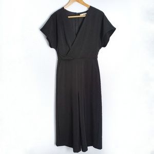 June & Hudson Wide Crop Legs Jumpsuit w/Pockets